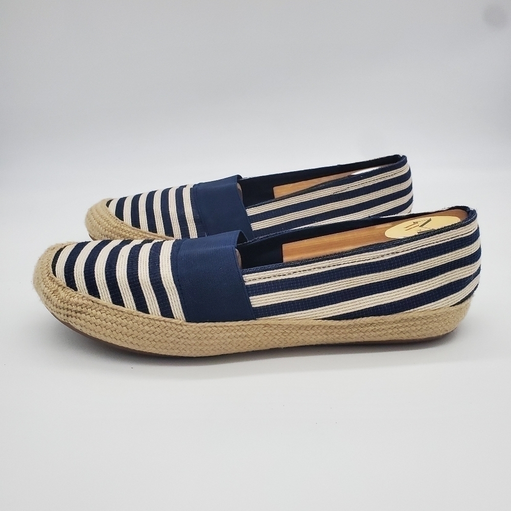 Mia Fabbiolla Striped Espadrilles Slip-on Shoes Navy Women's 9.5 Shoes